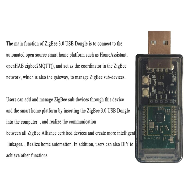 Zigbee 3.0 랩 미니 오픈 소스 허브 게이트웨이 USB 동글 칩 모듈, 실리콘 범용 ZHA NCP 홈 어시스턴트, EFR32MG21, 1 개