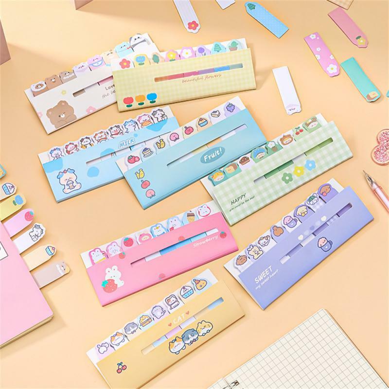 Kawaii Memo Pad Bookmarks, Creative Cute Bear, Cat, Dog Sticky Notes, Index Posted It, Licence Staacquering Paper Stickers, 1 Pc, 3 Pcs, 5Pcs