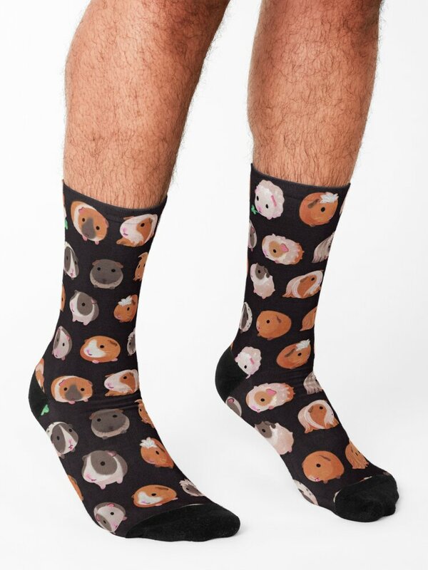 Calcetines personalizados de lujo para hombre y mujer, medias de conejillo de indias, día oscuro
