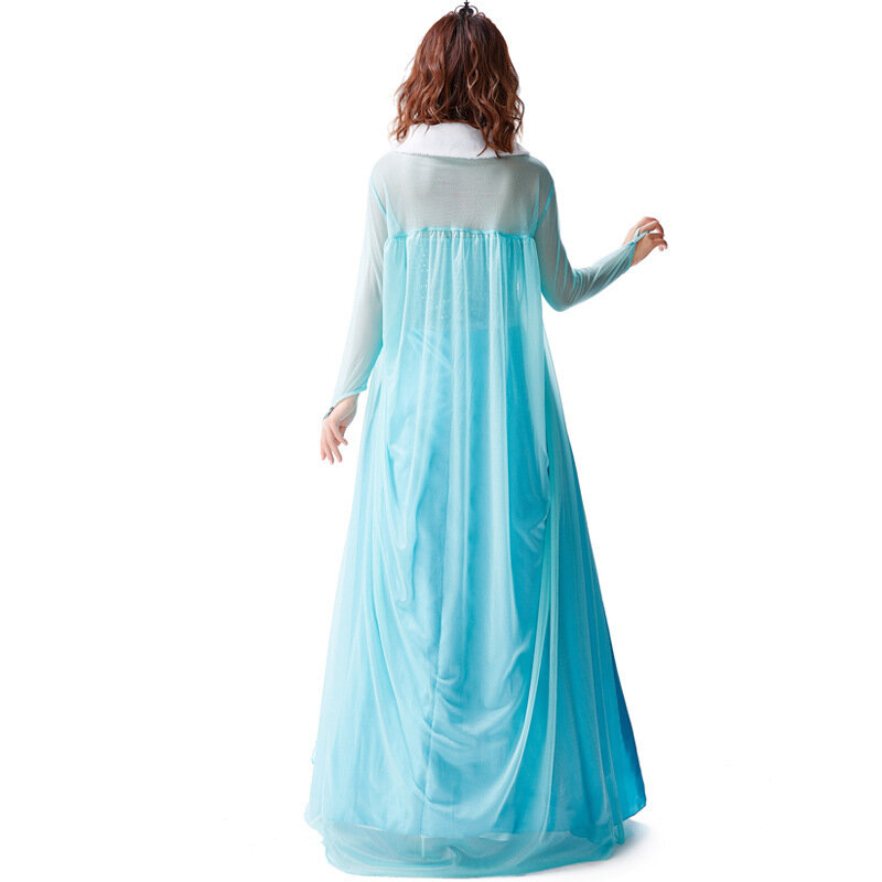 Neve rainha Halloween traje para adultos, Elsa Cosplay, vestido extravagante