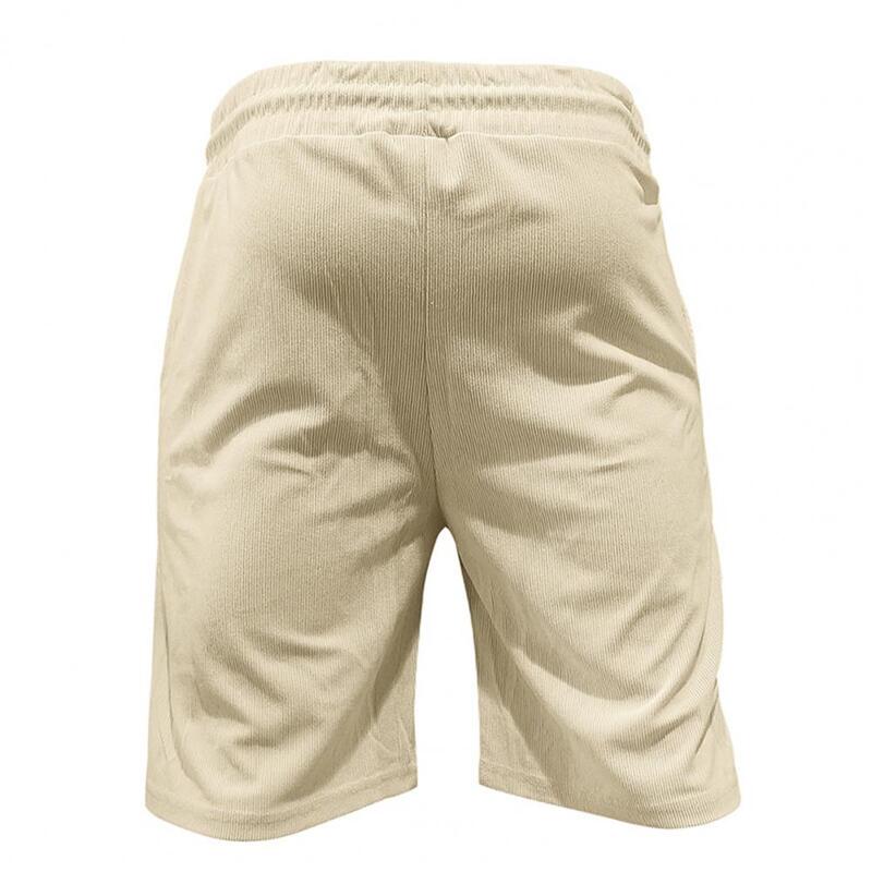 เซ็ตชุดลำลองฤดูร้อนสำหรับผู้ชายเซ็ตเสื้อเชิ้ตแขนสั้นเอวยางยืดกางเกงขาสั้นคอปกแบบปะสำหรับ Comfort