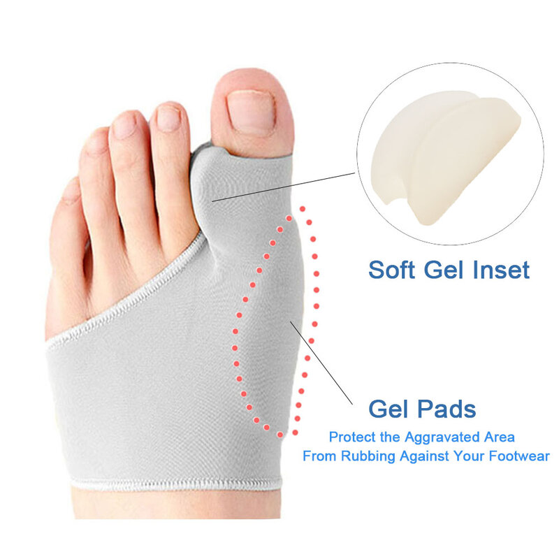 Pemisah jari kaki korektor ibu jari kaki korektor Bunion kaki Orthotics koreksi pengatur jempol tulang pedikur pelurus kaus kaki perawatan kaki