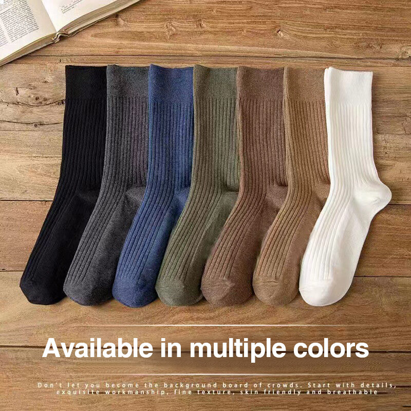 1 Pair Women Socks Long Casual New Autumn Warm Absorb Sweat Sport Girls Cotton Socks Solid Color Korean Style Multipack