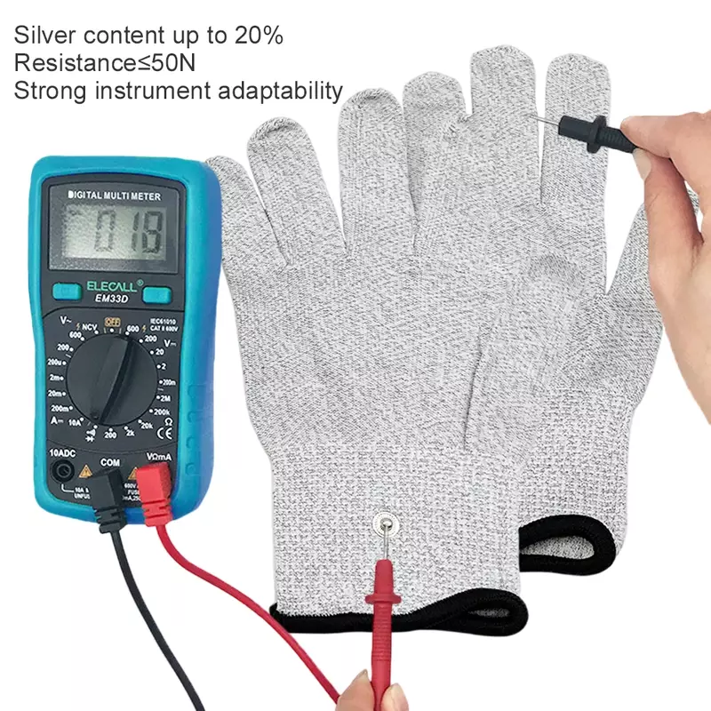 Conductive Silver Fiber Electrode Therapy Gloves Electrotherapy Tens Unit For Phycical EMS Muscle Stimlator Massage Machine Wire