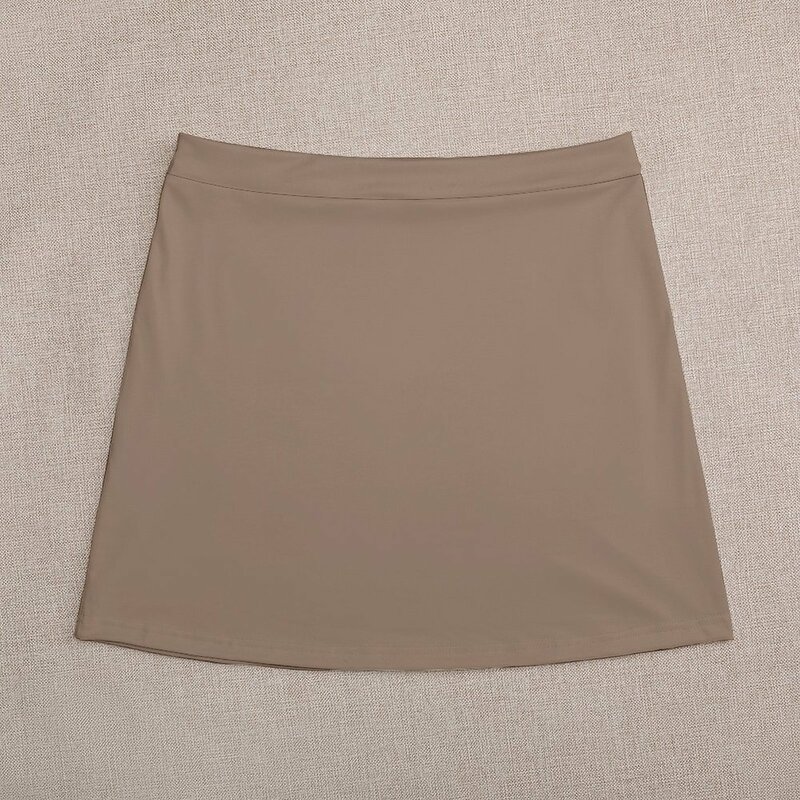 Minifalda de Color liso para mujer, pantalones cortos de Color marrón neutro, polvo de cacao, a la moda, Sherwin, Williams, Mocha SW 6067