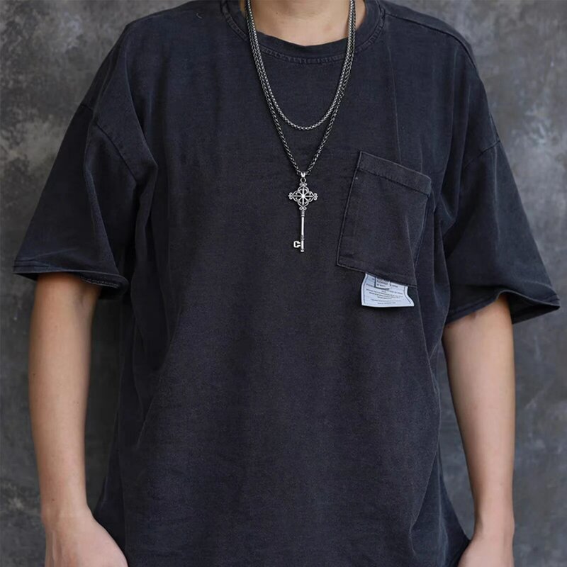 Мужское винтажное ожерелье, ювелирные изделия из нержавеющей стали в стиле хип-хоп