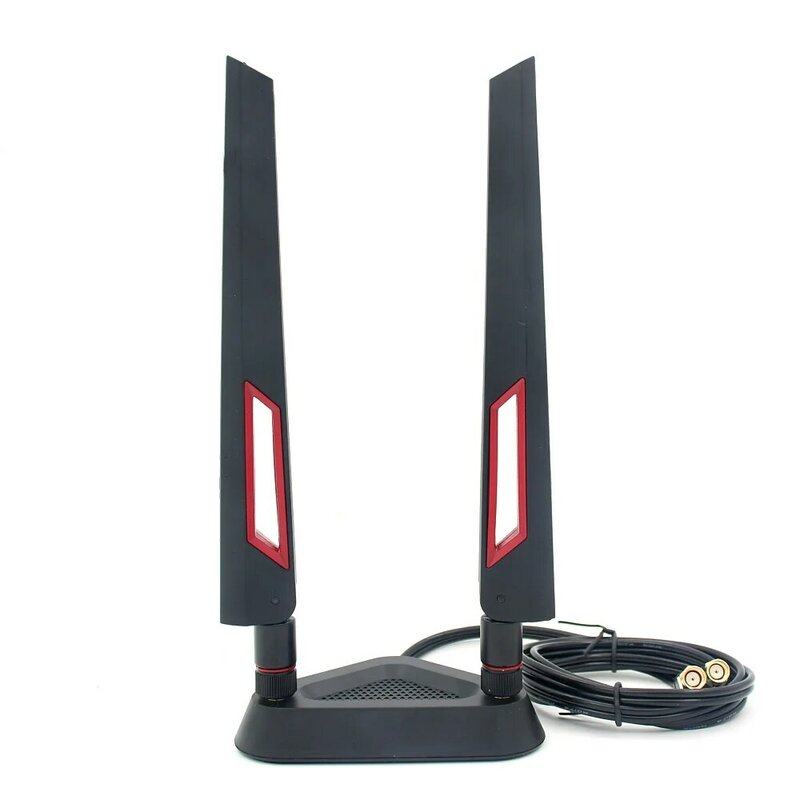 Wysoki zysk 2.4G 5.8G 5G podwójny przedłużacz kabla anteny zewnętrznej dla ASUS Router Wifi karty bezprzewodowej magnetyczna podstawa ssąca