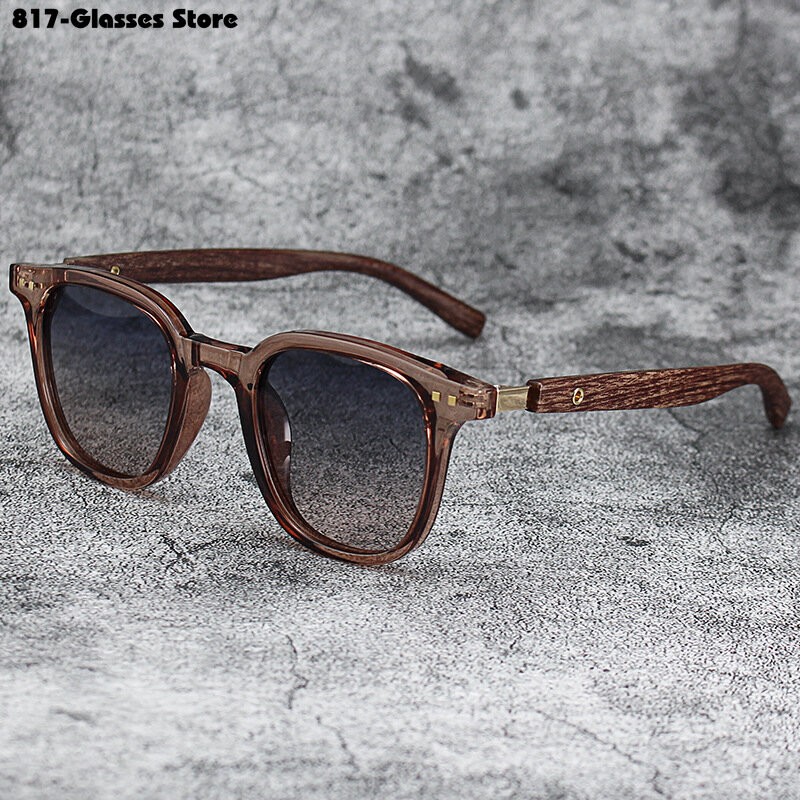 Okulary przeciwsłoneczne dla mężczyzn damskie modne Retro słoje drewna spolaryzowane UV okulary ochronne kolarstwo plenerowe Street Photography