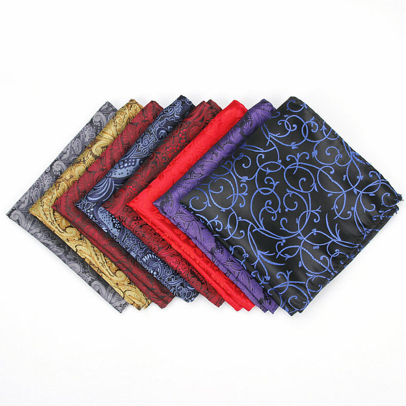 Newest style Silk Hanky Man Floral Gray Fit Business lover's day Pocket Square Handkerchiefs 23*23cm Suit Accessories