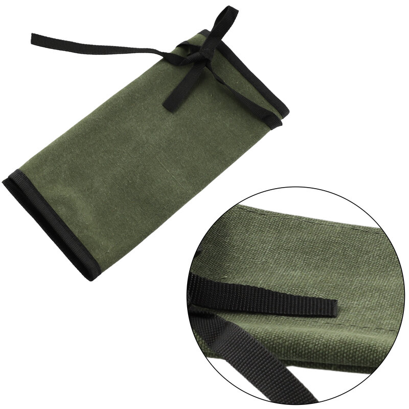 กระเป๋าเครื่องมือแบบม้วนขนาด33X27ซม. เครื่องมือแขวนสีเขียวอเนกประสงค์หลายกระเป๋าจัดระเบียบผ้าอ๊อกซ์ฟอร์ดใหม่