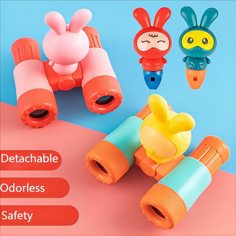 Mini prismáticos de plástico para niños, juguete de juegos al aire libre, desmontable, enfoque de alta definición, lupa, regalos