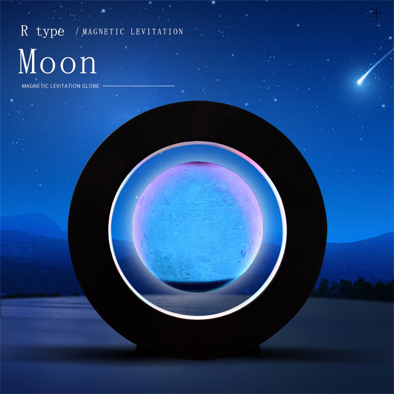 Magnetic Levitation Moon with Color Changing LED Floating Moon for Home Bedroom Office Decor Desk Gadget Birthday Gift Men Kids
