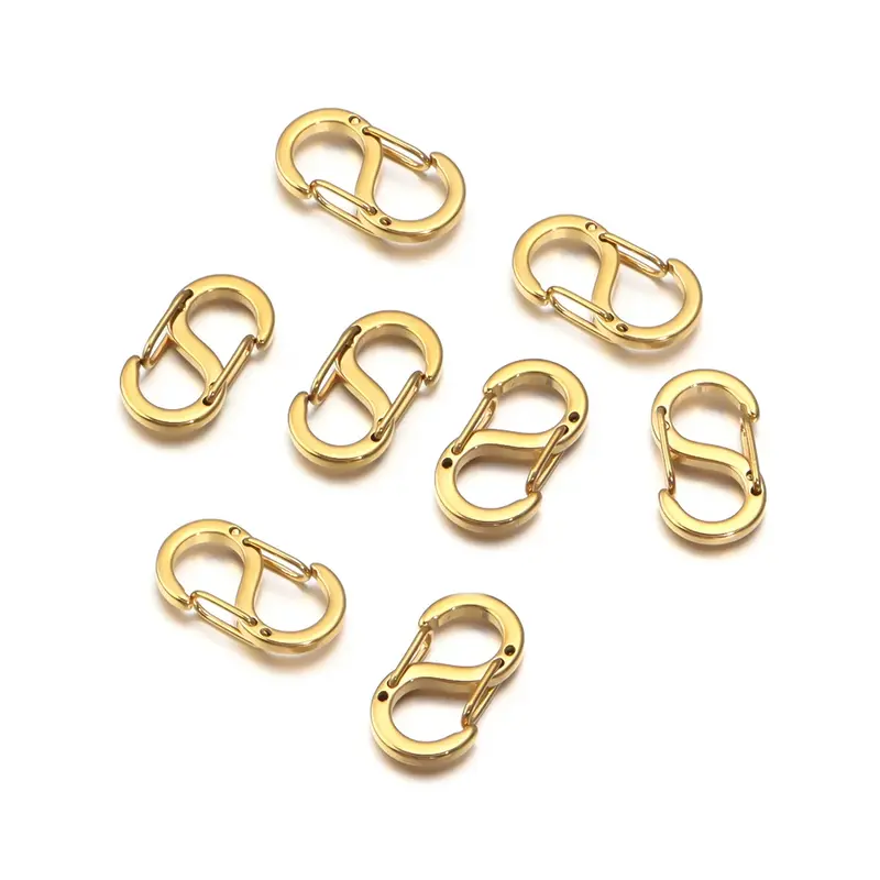 2-5pcs Stainless Steel Chic Letter S Buckle Gold Plated Lobster Clasps Hooks Connectors Necklace for DIY Jewelry Making Supplies