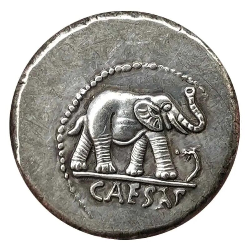 Koin seni pasangan unik 3D gajah Yunani bagus mewah/koin peringatan keberuntungan saku koin menyenangkan + tas hadiah