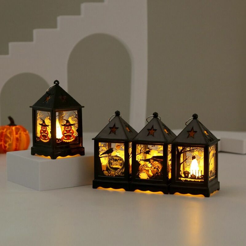 Lampe à Vent LED d'Halloween, Accessoire de Décoration Créatif, Cadeau de Festival, Citrouille, Portable, Ornement Lumineux