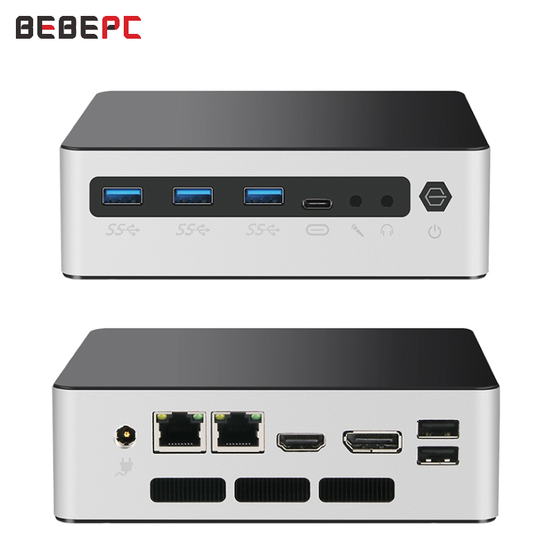BEBEPC-Intel Core i7-1255U Mini PC Computer, Intel 8111H, 2 x RJ45, RAM DDR5 64 GB, SODIMM 2 M2, NVME, Windows 10, 11, Linux