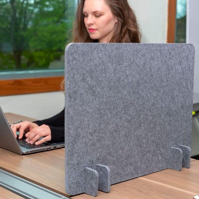 ReFocus Raw Noise and Distraction Reducing Freestanding Acoustic Desk Divider Mounted Privacy Panel