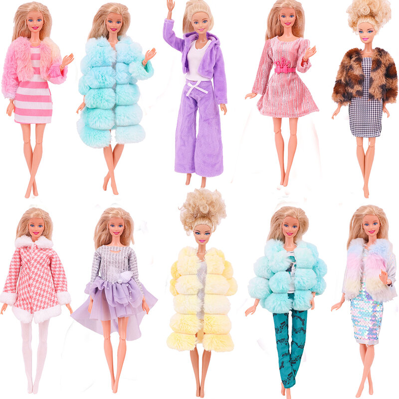 1 buah pakaian boneka bjd 30cm, mantel gaya, celana, gaun, cocok untuk boneka 11.8 inci, pakaian kasual, hadiah mainan