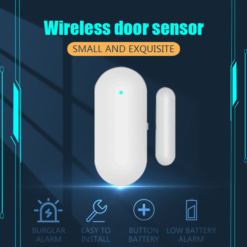 433MHz Sensor Pintu Jendela Nirkabel Rumah untuk Sistem Alarm PB68R Mendeteksi Pintu Terbuka/Dekat Detektor Peringatan