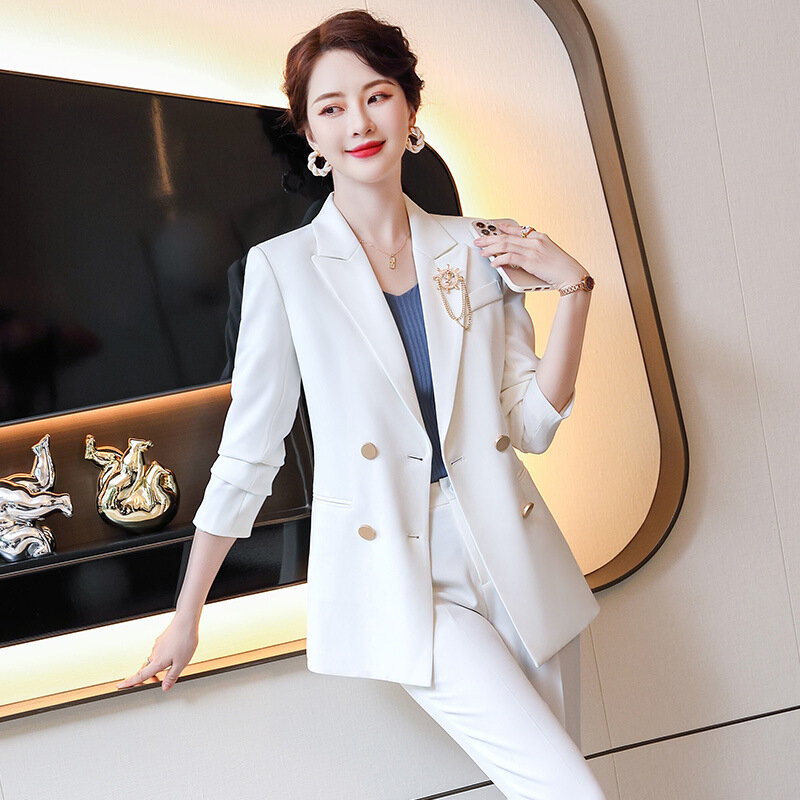 2023 giacca da donna autunno e inverno maniche lunghe nuovi pantaloni da tuta dimagranti stile occidentale moda Casual coreana