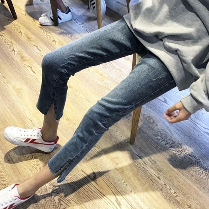 Celana Hamil Katun Tipis M-3XL untuk Wanita Hamil Pakaian Celana Jeans Kehamilan Celana Panjang Jeans Perut Denim Pinggang Bisa Disesuaikan