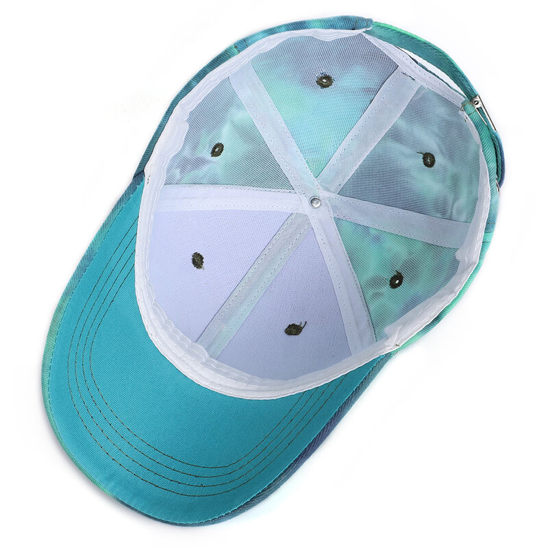 Unisex gravata tingida chapéu de beisebol, algodão ajustável pai chapéu, proteção solar, esporte snapback, na moda