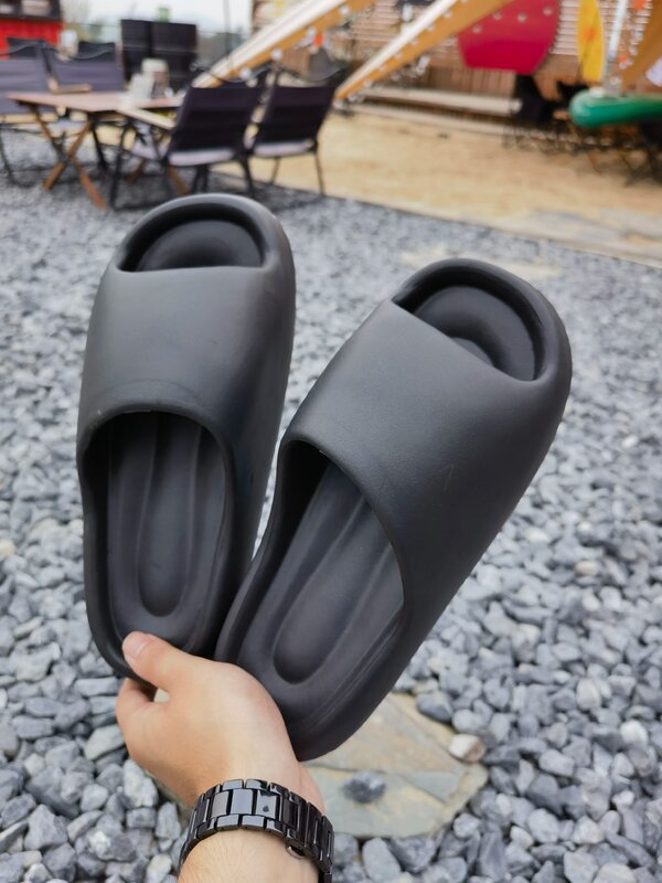 Мужские сандалии-шлепанцы из ЭВА, однотонные простые Нескользящие, мягкая подошва, удобные тапочки для душа, обувь для улицы и пар