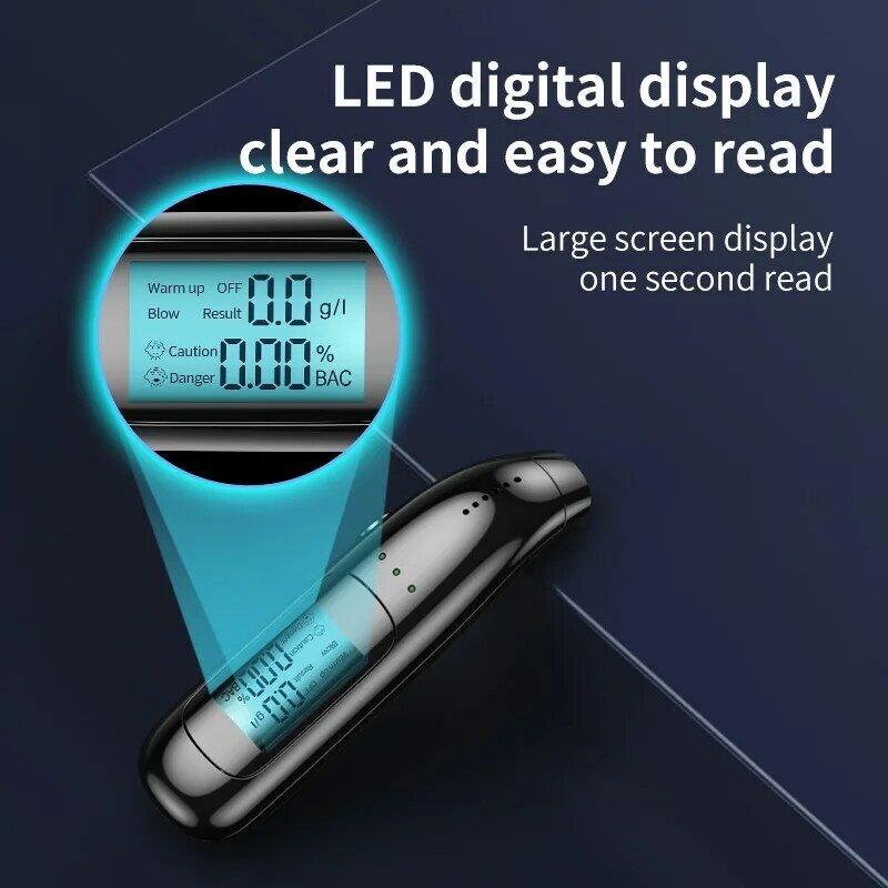 Etilometro etilometro ricaricabile con Display a LED senza contatto Alcohotest Breath Alcohol Test ricarica USB
