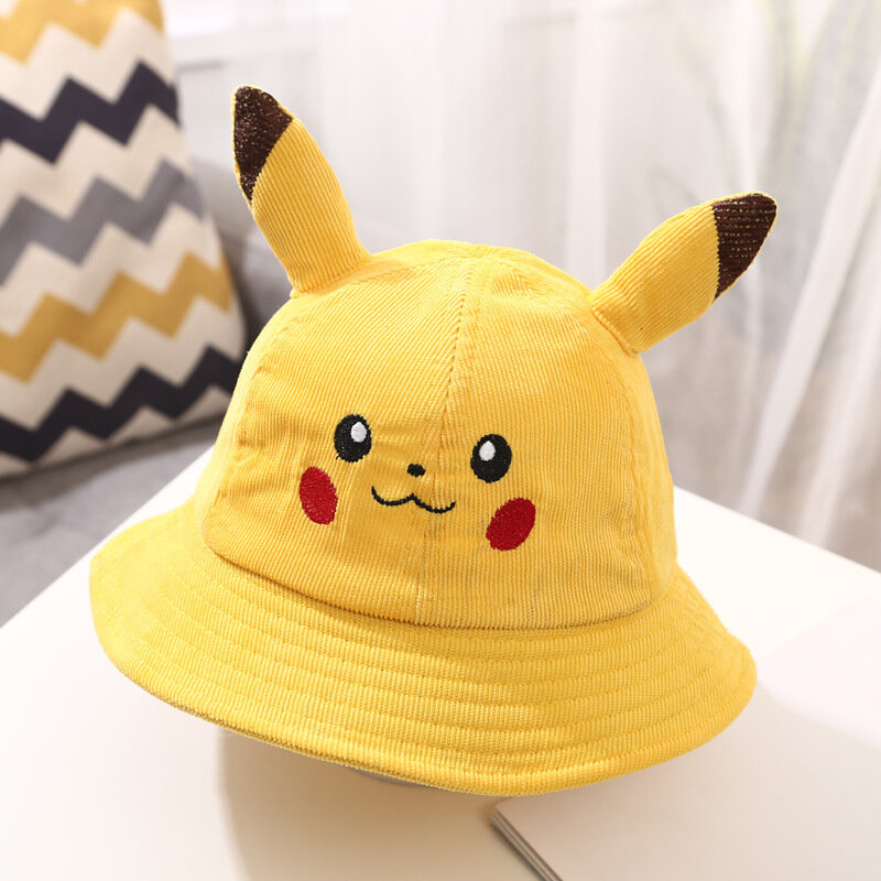 Pikachu kapelusz typu Bucket kapelusz przeciwsłoneczny Anime z szerokim rondem kreskówka wiadro rybak plażowy na zewnątrz czapka bejsbolówka na prezent dla dorosłych dzieci
