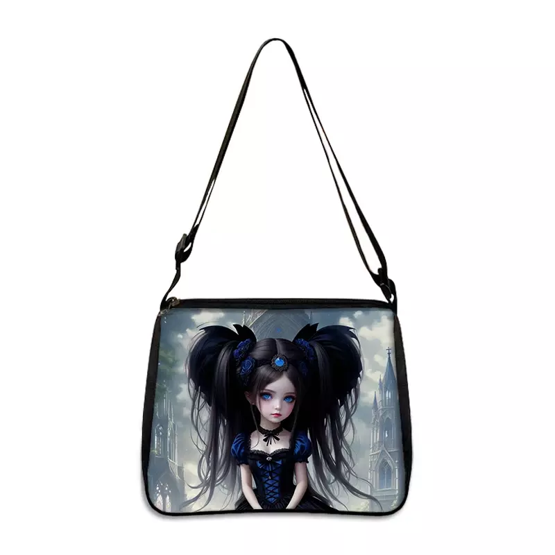 Bolso de hombro gótico con estampado de calavera para mujer, bolso de viaje de Ángel con ala rota, bandolera con soporte para teléfono