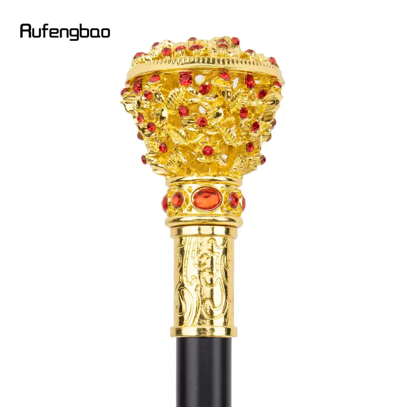 Rote künstliche Diamant blume Ball Walking Cane Mode dekorative Gehstock Gentleman elegante Cosplay Cane Crosier 94cm