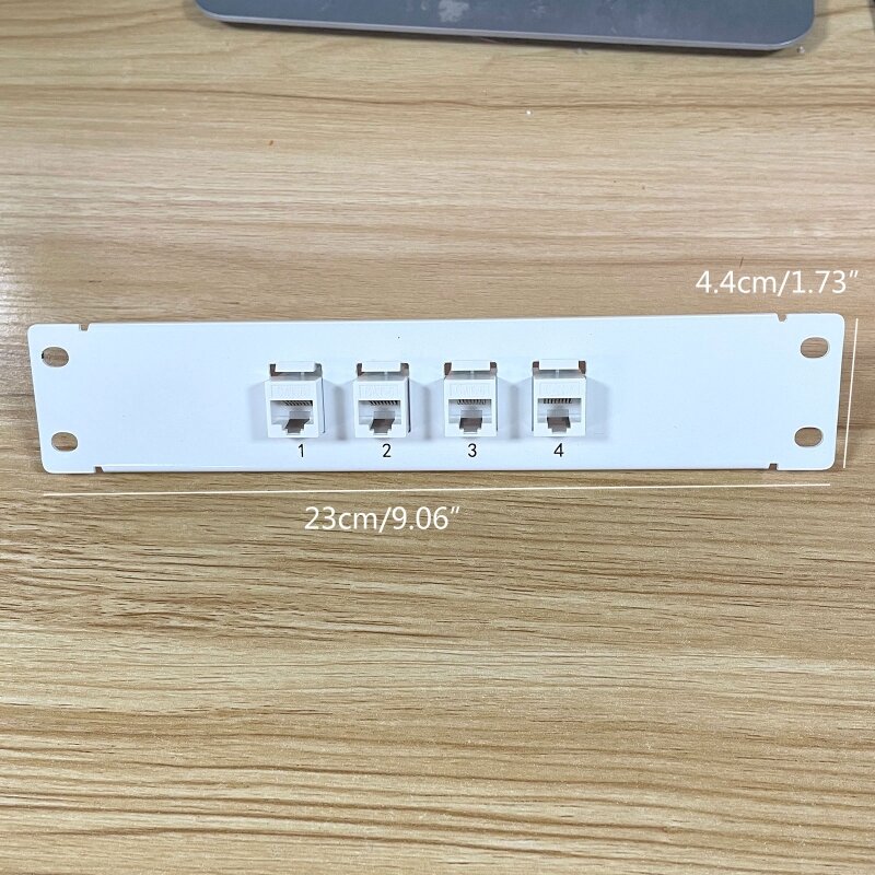 4 Port Panel Tambal CAT6 Lurus Melalui RJ45 Adaptor Kabel Jaringan Keystone Jack Bingkai Distribusi Ethernet UTP 19in