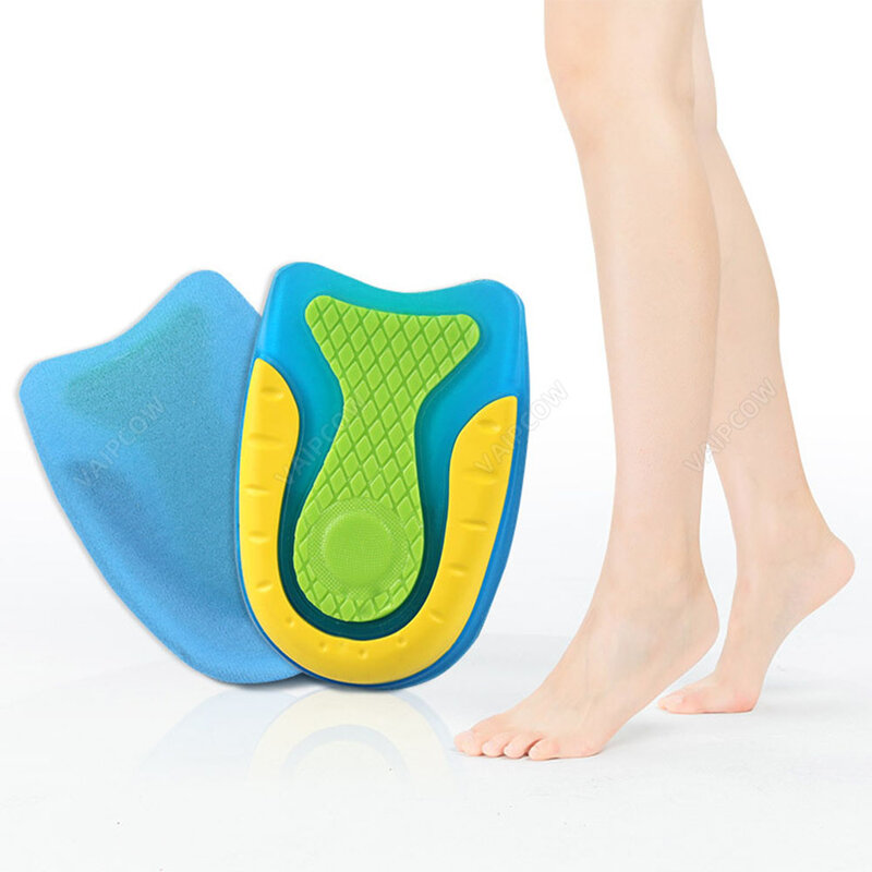 Силиконовые гелевые подушечки для пятки, облегчающие боль в ногах, u-образные вставки для пятки, защита пятки, Подошвенная модная стелька