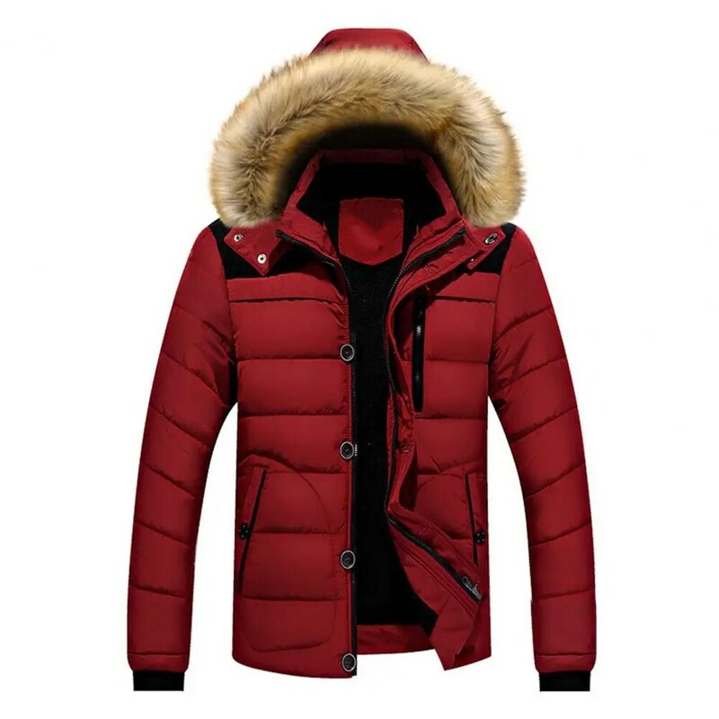 Mantel Musim Dingin Pria Ekstra Tebal Sangat Hangat Empuk Jaket Kardigan Pria Kerah Tinggi untuk Pakaian Pria Luar Ruangan