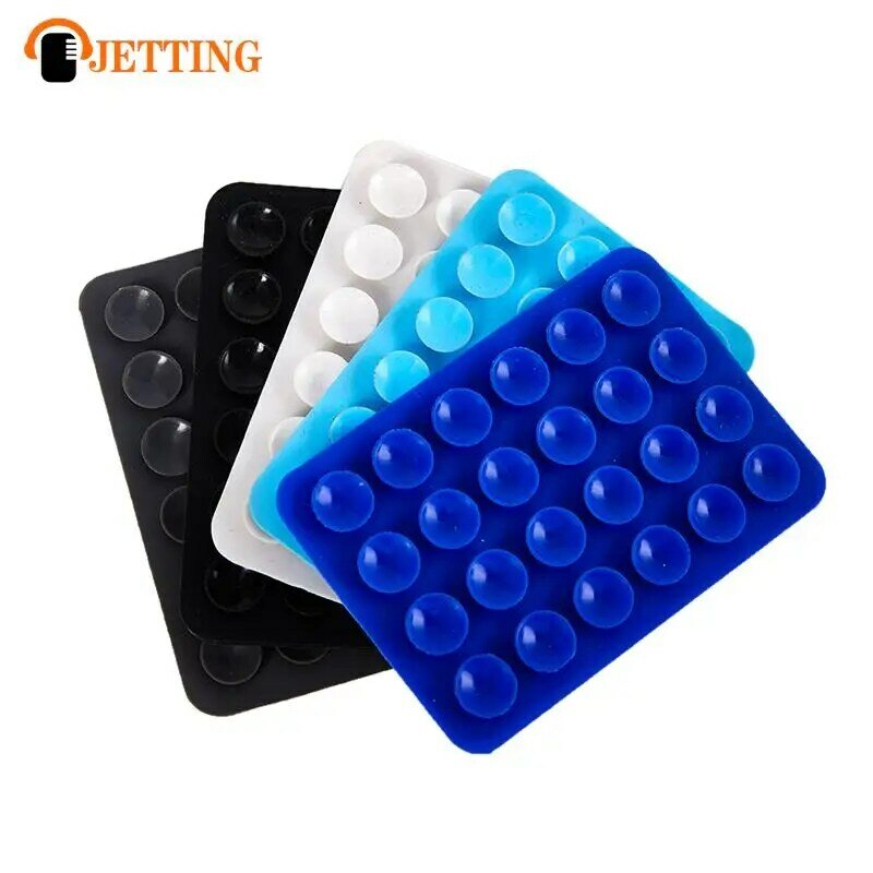 Double Side Silicone Suction Pad For Mobile Phone Fixture Suction Cup Backed Adhesive Silicone Rubber Sucker Pad For Fixed Pad