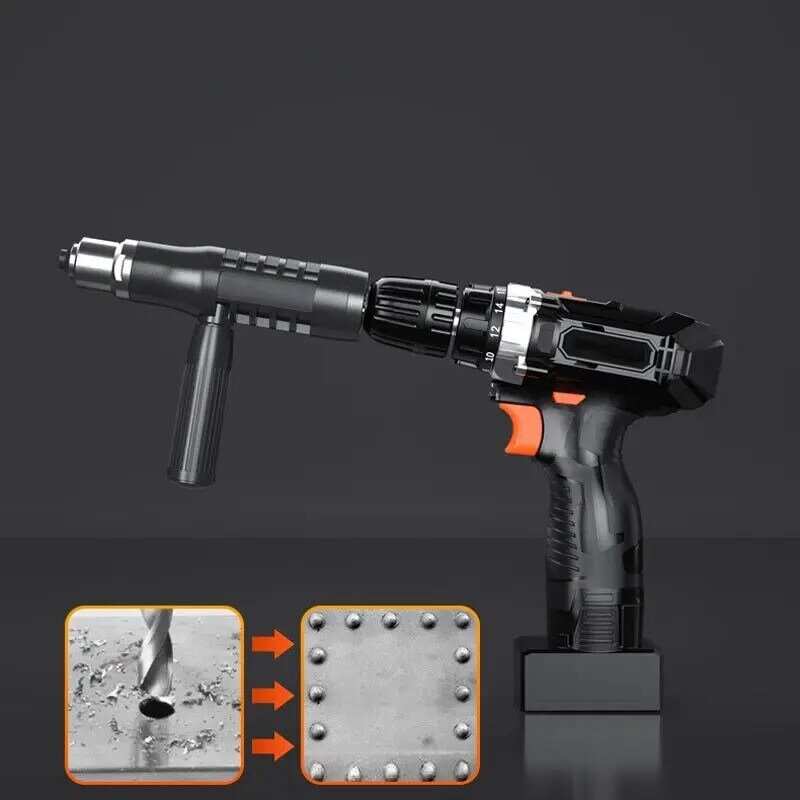 Profesjonalny zestaw adapterów pistoletu do nitowania z 4 szt. różnych pasujących śrub dyszowych, nitownica do nakrętek pistoletowych nitownica narzędzia do nakrętek
