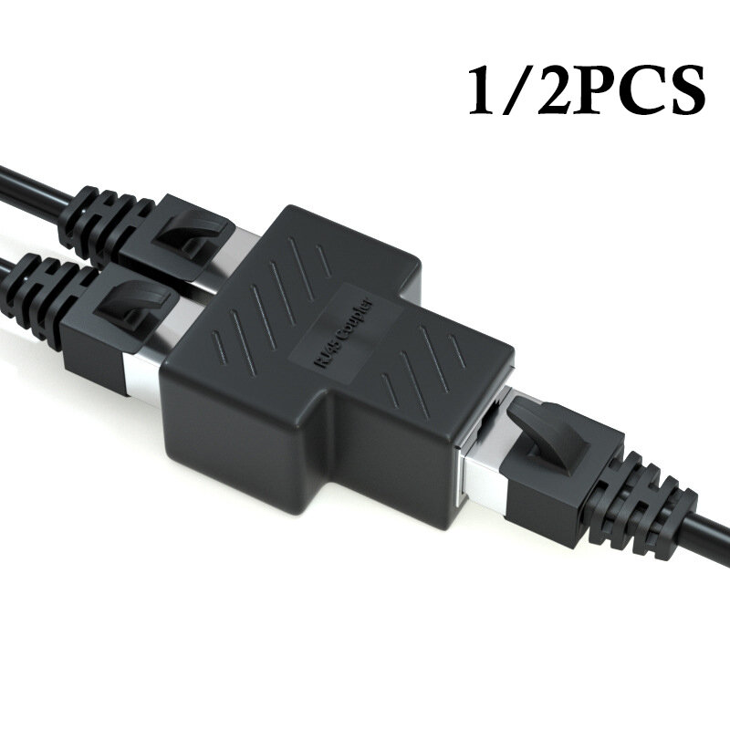 Cabo de Rede Ethernet Splitter, Porta de Cabo RJ45, 1 a 2 Lan, Extender Conector Adaptador Plug, Dividido em Dois Divisor, 5PCs DIY