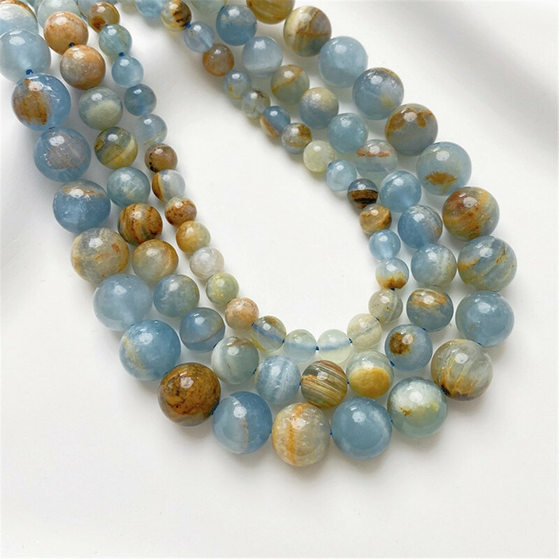 Perle di grigio fosforoso con motivo marino naturale perline separate fatte a mano fai da te bracciale collana gioielli accessori materiali L468