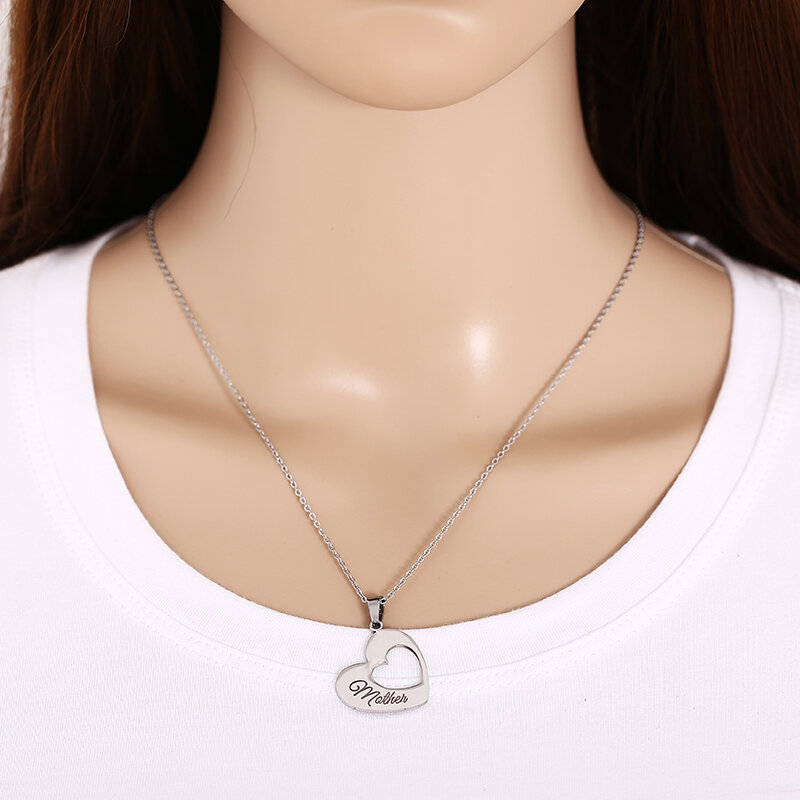 Ожерелье с подвеской в виде сердца для мамы и дочки, из нержавеющей стали