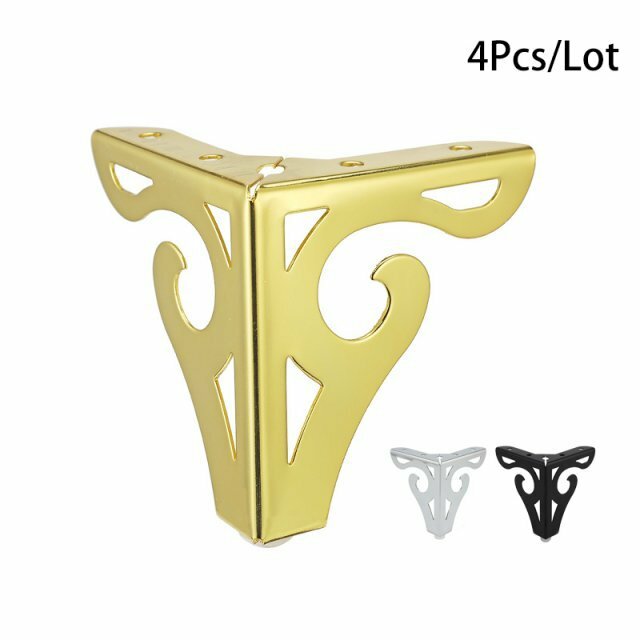 4PCS Hollow Carving Metal Furniture Legs Sofa Legs Cupboard Bed Foot Chair Table Support Feet for Furniture Hardware Accessories
