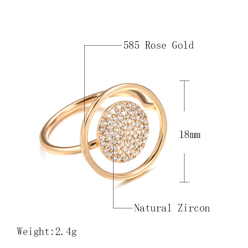 SYOUJYO naturalny cyrkon obrukowany damski pierścionek 585 różany złoty unikalny luksusowy Design ślub panny młodej biżuteria najlepszy prezent dla dziewczynek