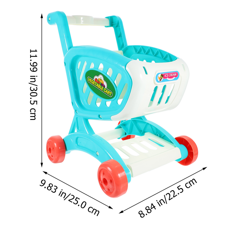 Carrito de juguete simulado para niños, juguetes para niños, cesta de comida, juguetes de simulación para niños, juego de plástico