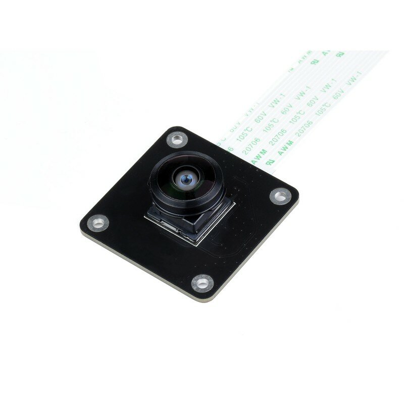 Waveshare kamera lensa mata ikan IMX378-190 untuk Raspberry Pi, 12.3MP, bidang pandangan yang lebih luas
