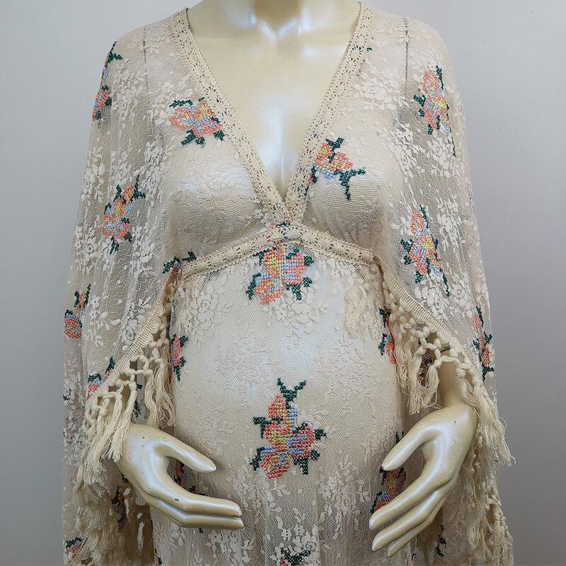 Don&Judy Boho koronkowa suknia ślubna kwiatowy haft dekolt w serek seksowna panna młoda Party suknia plażowa Vestidos De Noiva Vintage sukienki ciążowe