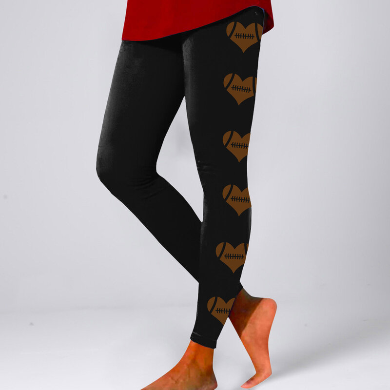 Calças de ioga estampadas de cintura alta para mulheres, leggings novas, além-fronteiras, Europa e Estados Unidos, Dia dos Namorados, 2024