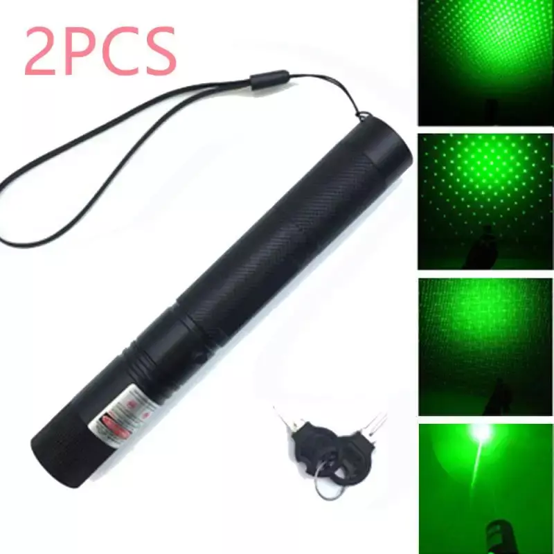 Poderoso Green Laser Sight Pointer, foco ajustável, Pen Head, Burning Match, 10000m, 532nm