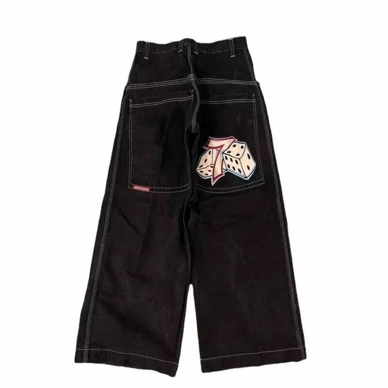 JNCO-Jeans graphiques brodés pour hommes, pantalons à jambes larges, denim ample, hip-hop décontracté, haute qualité, Y2K, Harajuku, nouvelle rue, série 2024