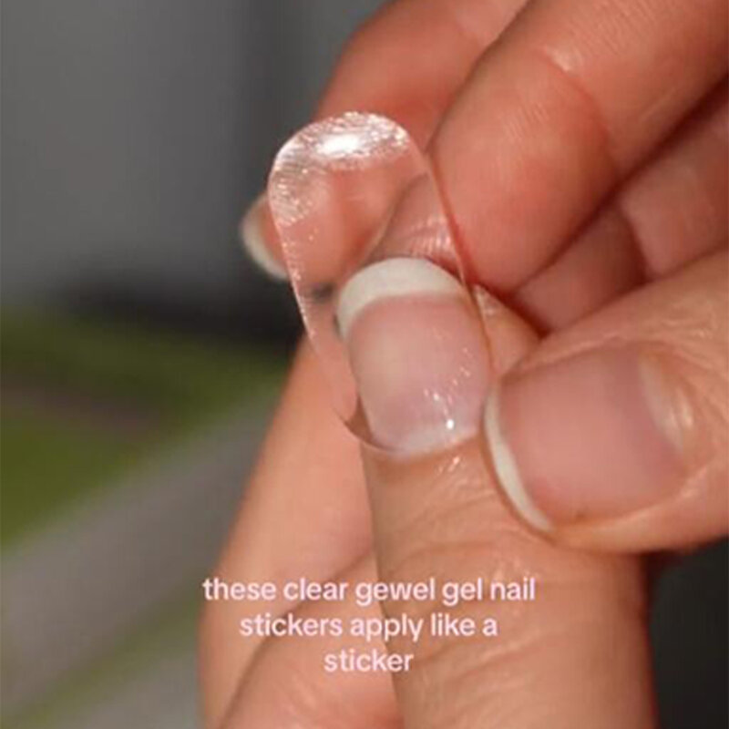 Transparente halb gehärtete Gel nagelst reifen klare nagels tärkende Gel schieber langlebige klare Kristall gel wasserdichte UV-Aufkleber