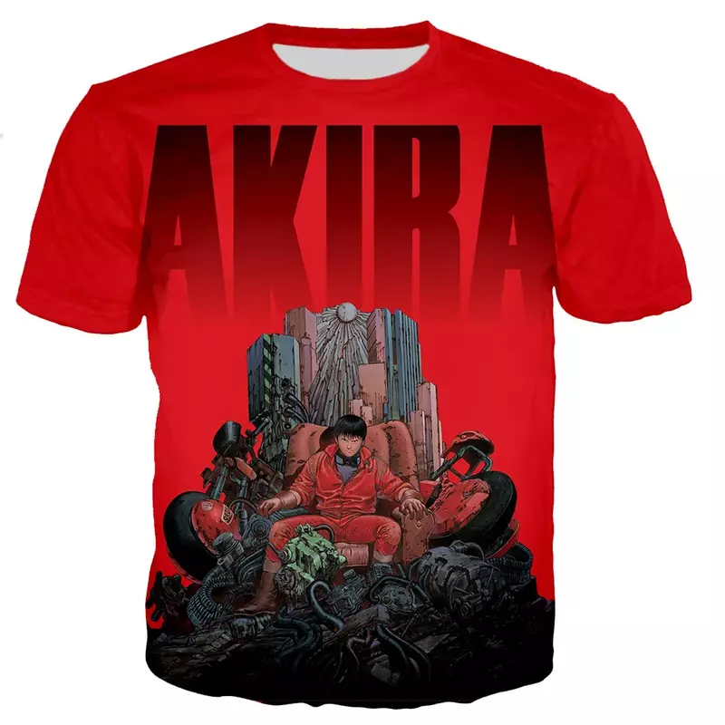 Футболка Akira для мужчин и женщин, футболка с 3D принтом, модная повседневная футболка в стиле Харадзюку, уличная одежда, топы большого размера, футболки, Прямая поставка