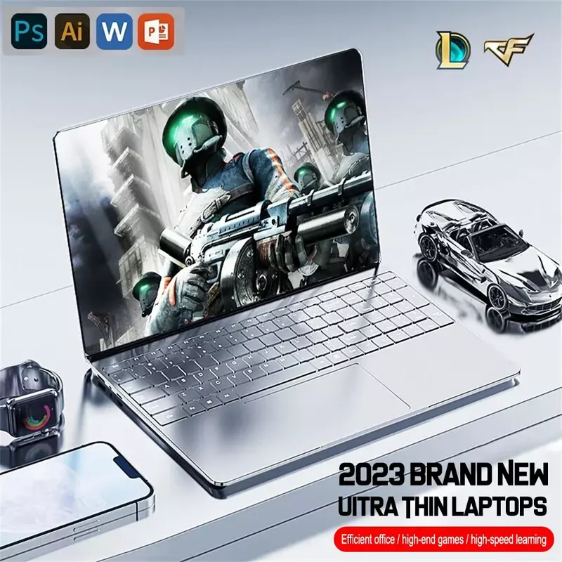 Игровой ноутбук, экран 15,6 дюйма HD, Intel Celeron N5095, Windows 11, двухдиапазонный, Wi-Fi, 16 ГБ ОЗУ, 1 ТБ SSD
